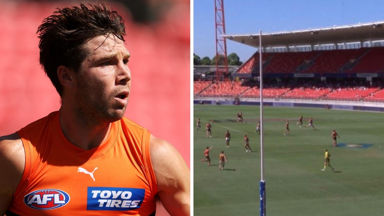 Toby Greene, GWS, and Giants Stadium during Round 1, 2023 against Adelaide.
