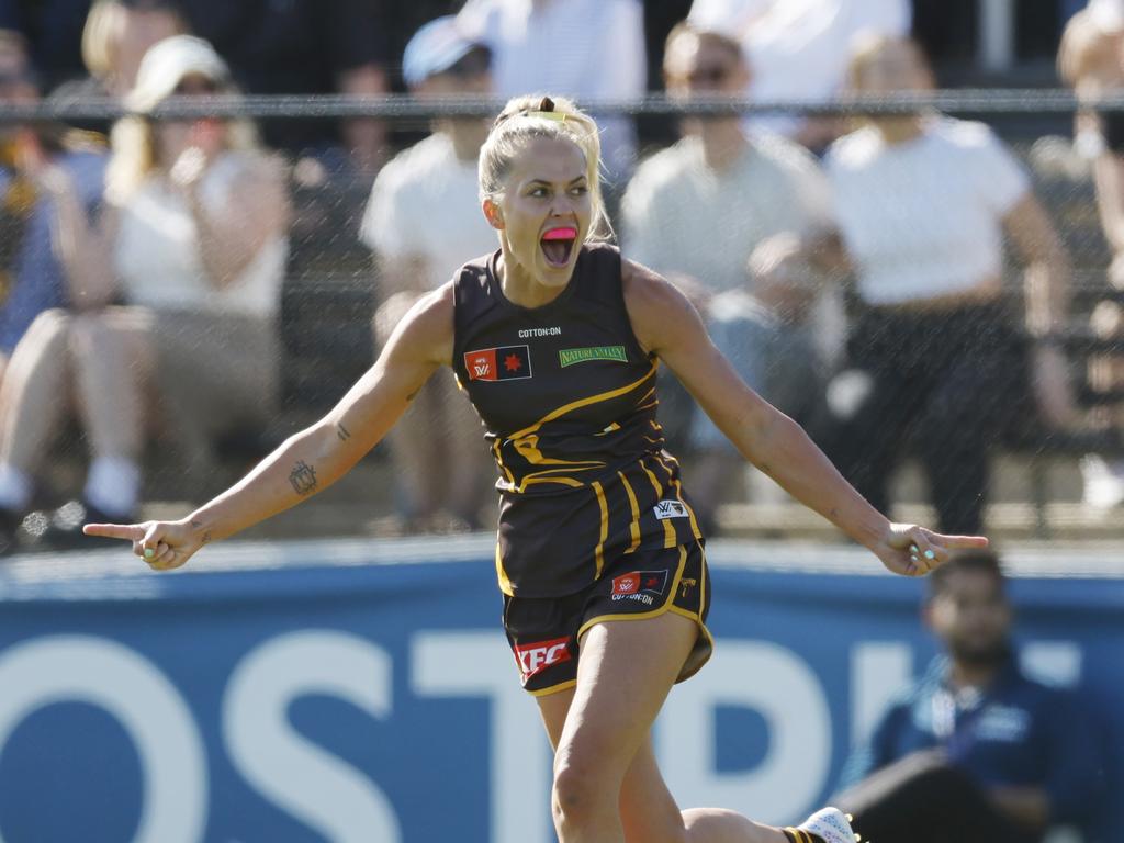 Hawthorn’s win over Richmond in the AFLW’s final game of the season sealed the McClelland Trophy for the Hawks. Picture: Michael Klein