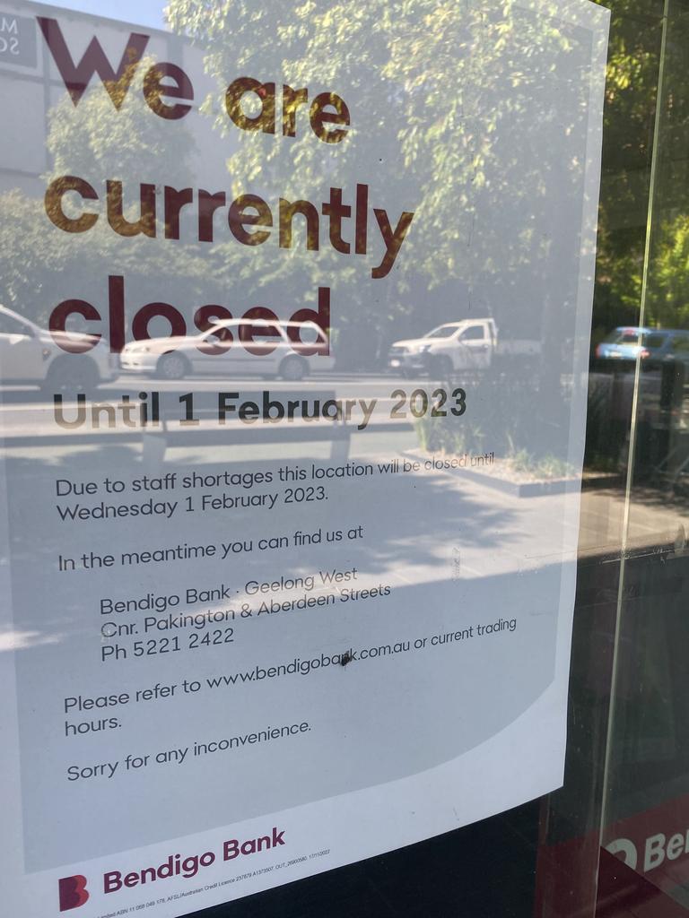 Bendigo Bank’s Malop St branch ‘temporarily closed’ for 10 weeks