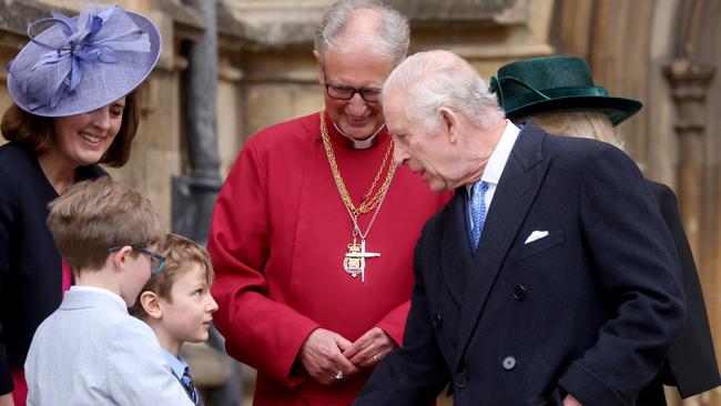 King Charles took heart from the reception he received on a walkabout after the Easter Service. Picture: Hollie Adams – WPA Pool/Getty Images.