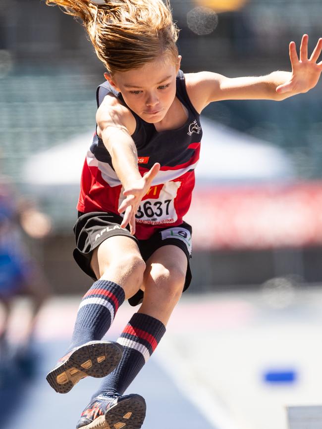 The competition was sfierce in the U9 long jump..