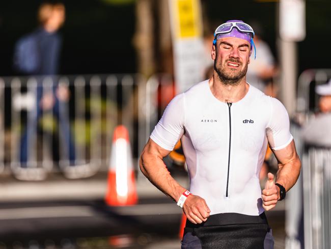 Competitors in the Ironman 70.3 Tasmania in Hobart Picture: Linda Higginson