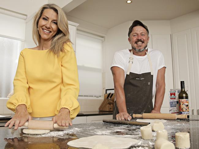 Sky presenter Jaynie Seal and chef Jason Roberts at her home in North Bondi where they have launched a "keep calm and carry on" recipe list. Photographer: Adam Yip