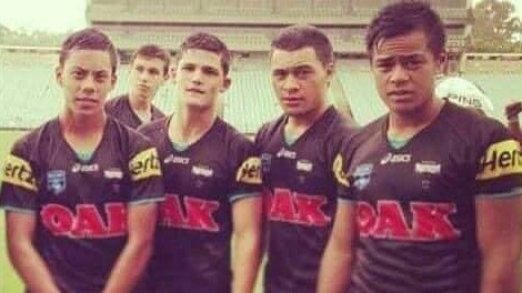 Jarome Luai and Nathan Cleary’s (both left) halves partnership started way back during their time together in Penrith’s Harold Matts team.