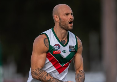 Brent Macaffer in action for Old Eltham Collegians. Picture: Field of View Photography