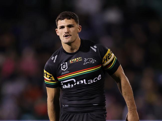 Nathan Cleary has suffered another hamstring injury in the Panthers v Bulldogs clash. Picture: Getty Images