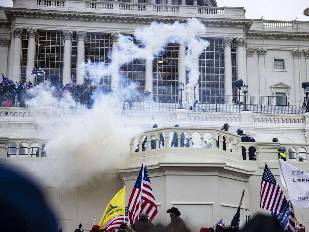 Pro-Trump supporters storm the U.S. Capitol following a rally with President Donald Trump. Picture: Getty