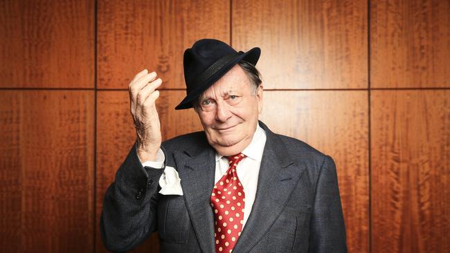 Portrait of Australian icon Barry Humphries. He has just announced that he will appear in a personal show aware from his many faces. Picture: Dylan Robinson