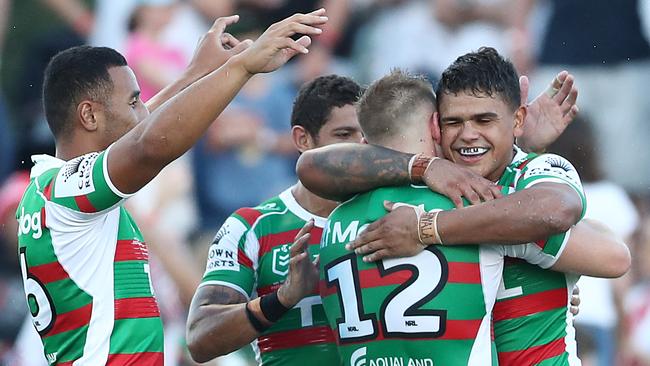 A happy Latrell Mitchell is bad news for NRL rivals. Picture: Mark Metcalfe/Getty Images