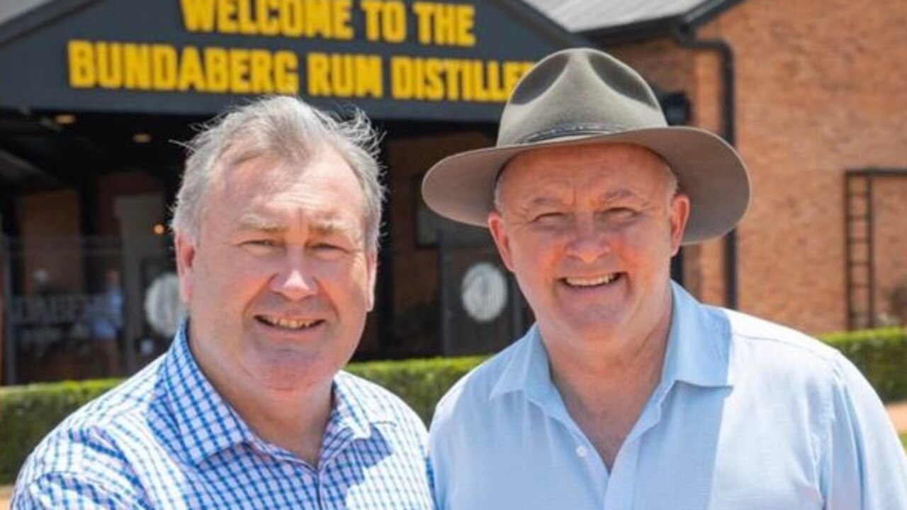 Jack Dempsey with Prime Minister Anthony Albanese when he visited Bundaberg.