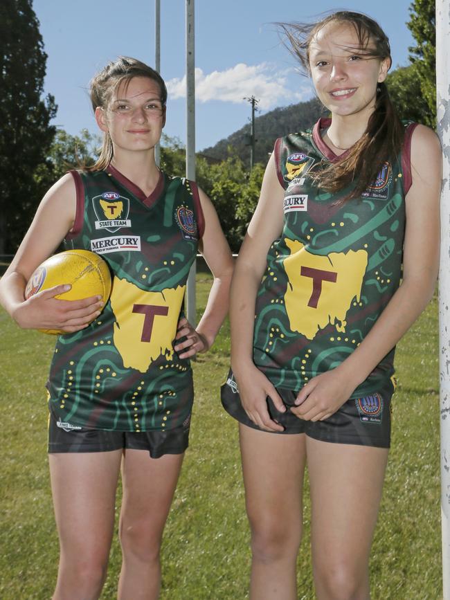 Perri King (right) kicked the Devils’ first goal in the NAB League competition Picture: PATRICK GEE