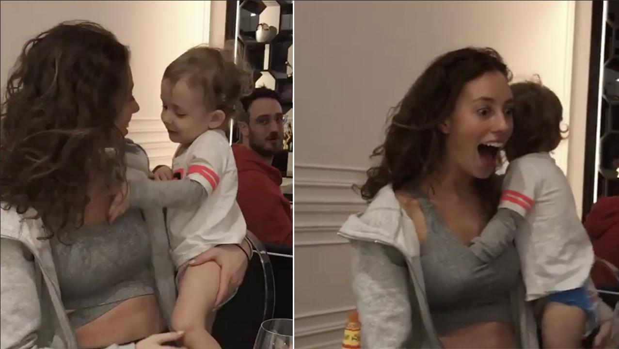 Model who let 2yo nephew touch her breasts hits back a trolls who