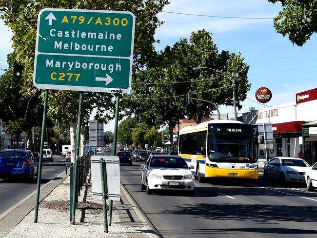 The shopping strip in Kangaroo Flat where the mother of four was last seen.