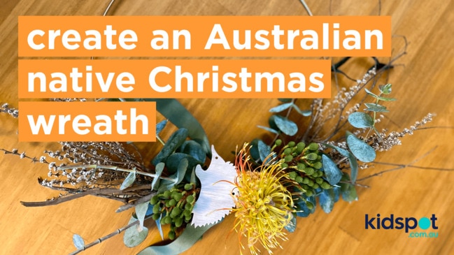You can create a stunning Christmas wreath with Australian natives to hang on your door.