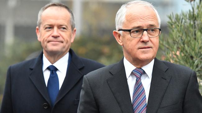 Opposition Leader Bill Shorten and PM Malcolm Turnbull.