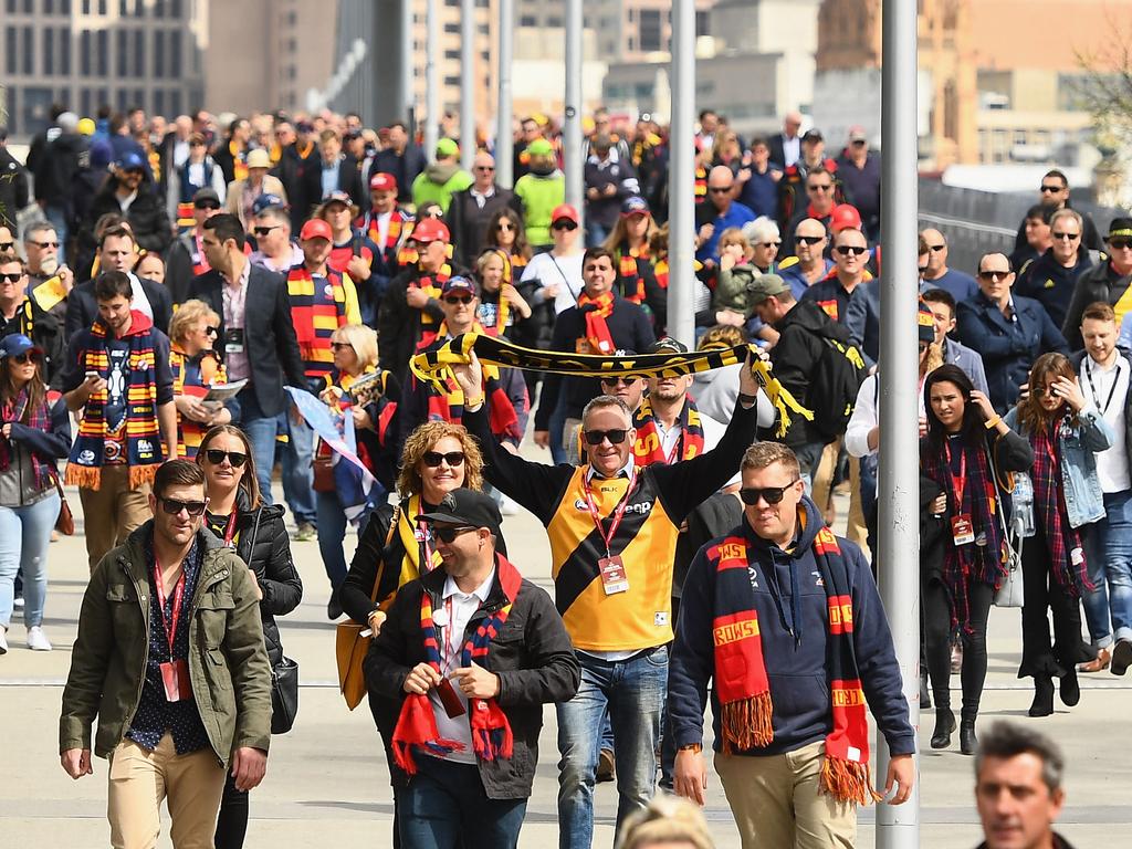 Fans arrive for the 2017 AFL Grand Final. Picture: Quinn Rooney/Getty Images