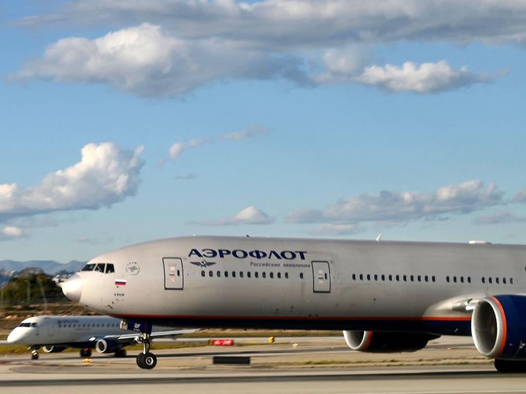 An increasing number of airlines are banning Russian Aeroflot airlines. Picture: AFP