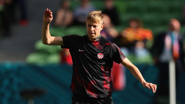 Quinn of Canada warms up prior to the FIFA Women's World Cup