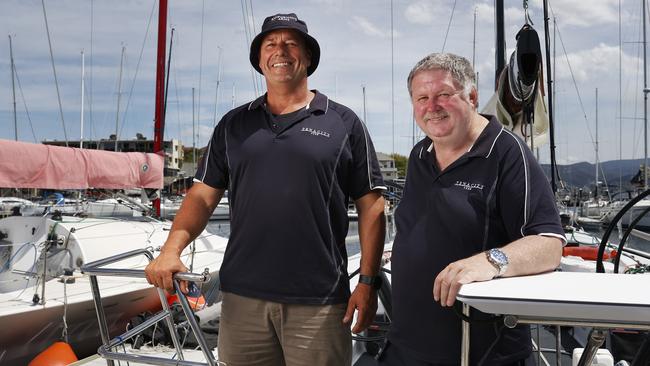 Vaughan Lynch skipper and John Lawrie owner of boat Tenacity who are taking part in the Sydney to Hobart. Picture: Nikki Davis-Jones