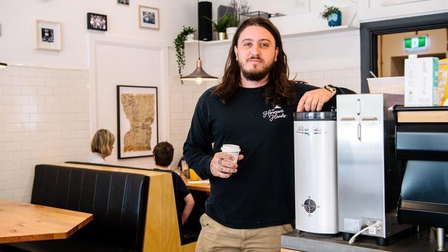 Owner Josh Rivers at his Brighton coffee shop CREAM in 2019. (AAP Image/ Morgan Sette)