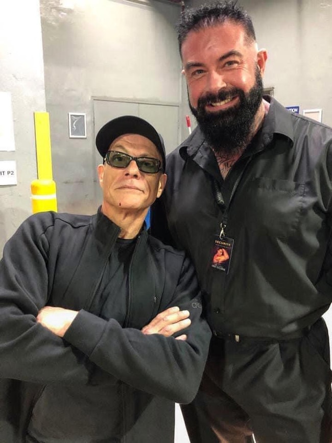 Bodyguard to the stars Wayne Mattei is pictured with Jean Claude Van Damme