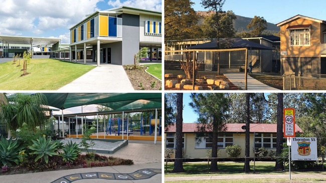 Clockwise from top left, Picnic Creek, Maroon, Thornton and Goodwood state schools