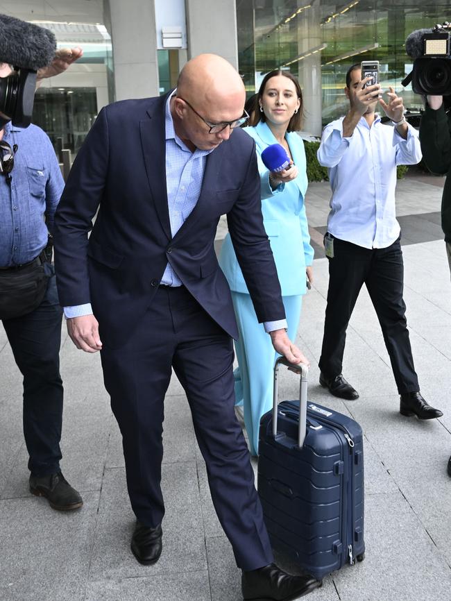 Mr Dutton also declined to reveal why he was in Canberra. Picture: NewsWire / Martin Ollman