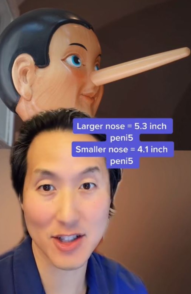 A doctor has revealed a man’s nose correlates with how big his penis is. Picture: TikTok/tonyyounmd