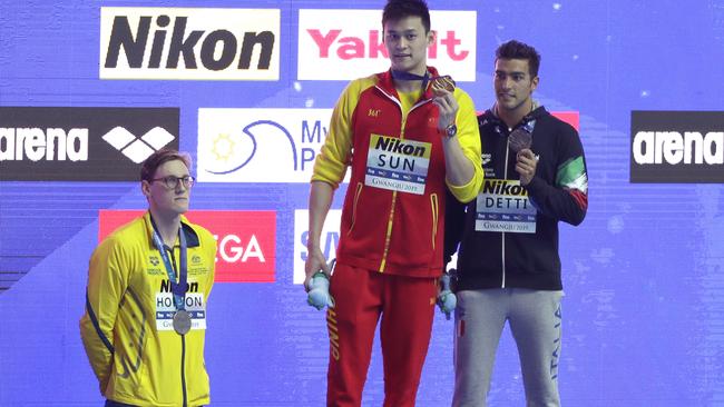 Coach Denis Cotterell refused to comment on his swimmer Sun Yang.