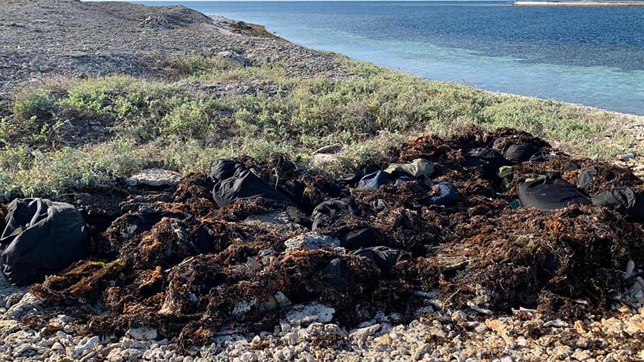 The bags of illicit drugs were concealed under seaweed. Picture: AAP
