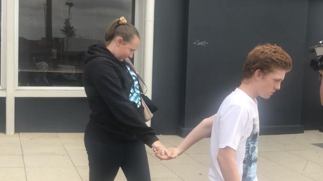 Kayla Kendrigan leaves Penrith Courthouse on February 5. She was 19 when she was tortured and thrown off the Windsor Bridge in September 2018. Picture: Kate Lockley