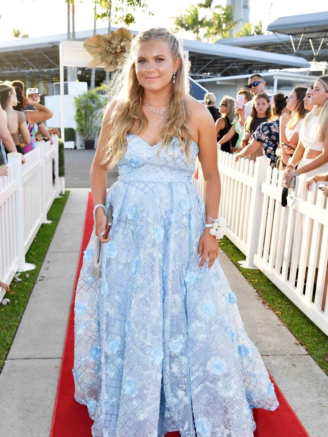 Chelsea Simmons at the 2023 Caloundra State High School Year 12 formal. Picture: Patrick Woods.