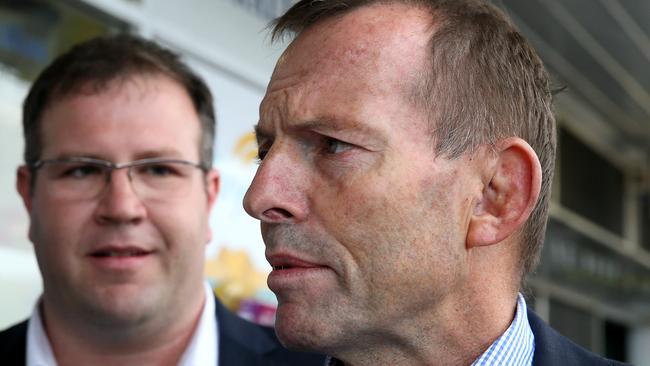 Former Prime Minister Tony Abbott, right, has been slammed for his ‘misguided’ approach to military deployments during his term in the top job. Picture: Colin Murty The Australian