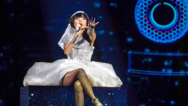 Dami came second at Eurovision in 2016 with the stirring power ballad Sound of Silence. Picture: AFP