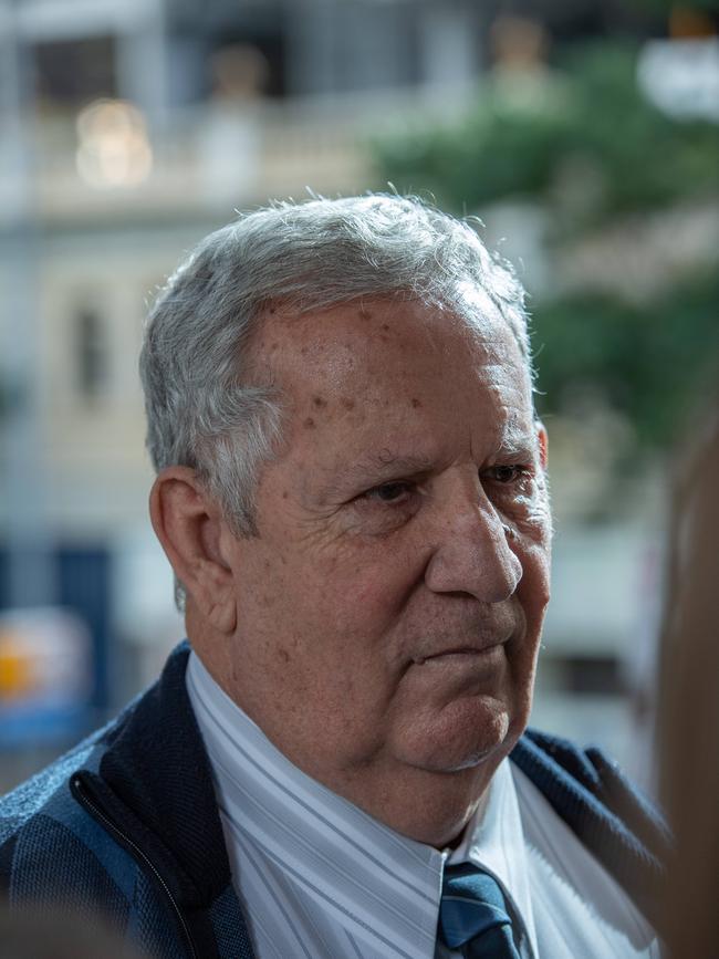 Witness Hunter Nicol leaves Brisbane Coroners Court after his testimony at the inquest into the Whiskey Au Go Go firebombing attack that killed 15 people in March of 1973. PICTURE: Brad Fleet