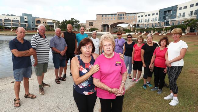 Helen Thompson and Shirley Henley (front right) stand with Bond Uni gym ex members who have been going for decades Photograph: Jason O'Brien