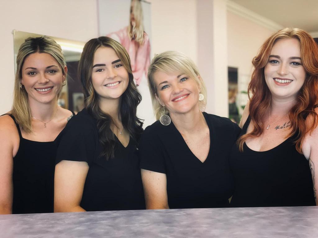 Susy Flick is pictured here alongside three of Supreme Hair Artistry's amazing stylists. Left to right: Monica Canu, Alicia Pegg, Susy Flick and Emily Farey. Picture: Contributed