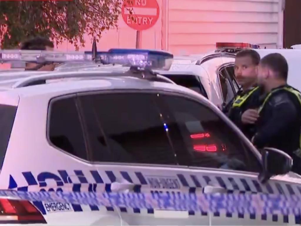 Police respond to the incident on Saturday night. Picture: Nine News
