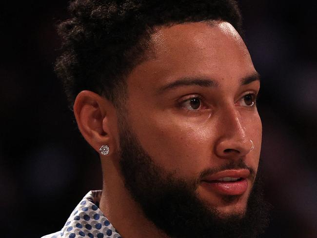 NEW YORK, NEW YORK - MARCH 05: Ben Simmons of the Brooklyn Nets looks on in the first half against the Philadelphia 76ers at Barclays Center on March 05, 2024 in New York City. NOTE TO USER: User expressly acknowledges and agrees that, by downloading and or using this photograph, User is consenting to the terms and conditions of the Getty Images License Agreement.   Mike Lawrie/Getty Images/AFP (Photo by Mike Lawrie / GETTY IMAGES NORTH AMERICA / Getty Images via AFP)