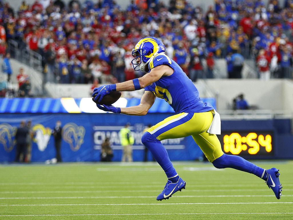 Cooper Kupp was the best wide receiver in the NFL through the regular season, earning himself the ‘triple crown’ of stats for most receptions, receiving yards and receiving touchdowns. Picture: Ronald Martinez/Getty Images