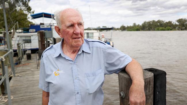 Local long time resident Ray Weedon poses for a photograph on his property by the river in Mannum. NCA NewsWire / David Mariuz