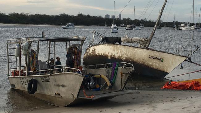 The Lucinda, which was pulled from Gold Coast waters on Wednesday, December 23. Picture: MSQ