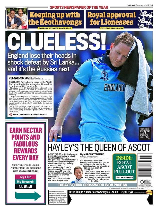 English media back pages snapshot