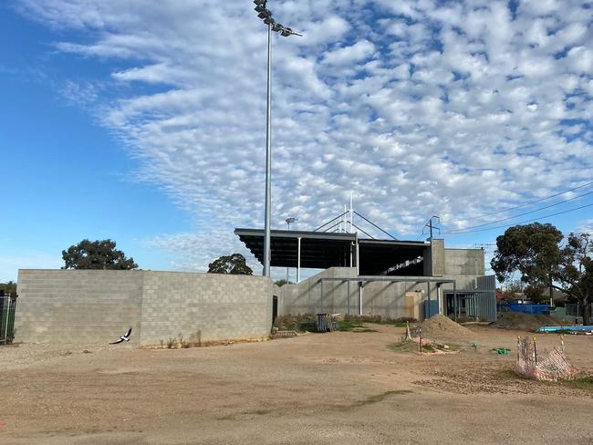 Unfinished West Adelaide Hellas Soccer Club upgrade. Picture: Supplied