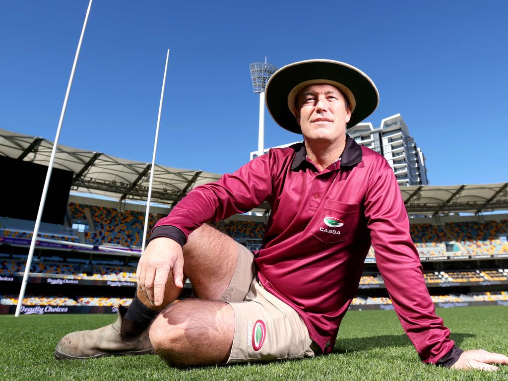 Gabba grounds manager David Sandurski on Friday. Picture: Steve Pohlner