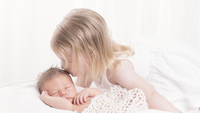 Baby Harry with his big sister, Lia, Picture: Bee Cherished Photography