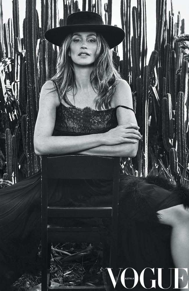 Crawford in her newest shoot with <i>Vogue Australia.</i>