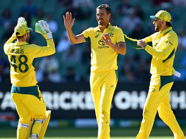 Mitchell Starc delivered in the big moments for Australia. Picture: Getty