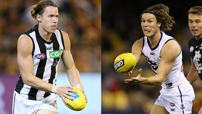 Collingwood's Tom Langdon and brother, Fremantle's Ed Langdon.