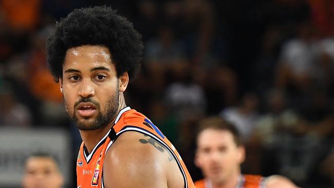 CAIRNS, AUSTRALIA — OCTOBER 26: Melo Trimble of the Taipans brings the ball up the court during the round three NBL match between the Cairns Taipans and the Adelaide 36ers at Cairns Convention Centre on October 26, 2018 in Cairns, Australia. (Photo by Ian Hitchcock/Getty Images)